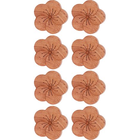 8-teiliger Aroma-Diffusor fürs Auto, Pflaumenblütenform, schlicht und kompakt, aus Rosenholz, für den täglichen Gebrauch (1/5)