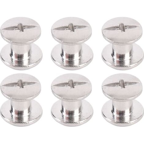 100 rivets et vis plats M2.5 en acier inoxydable pour le travail du cuir, la décoration de vêtements, 3,5 x 4 x 7 mm (0,14 x 0,16 x 0,28 po) (1/5)