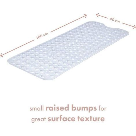 Non-slip bath mat ®with suction cups, 100 x 40 cm, mold-resistant, machine washable, latex-free.