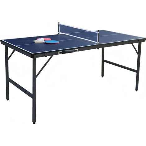 Foldable table tennis table with net, 2 paddles & balls, mini table tennis table, ping pong table, blue