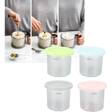 Réservoirs de stockage de crème glacée sans BPA pour les machines à crème glacée des séries Ninja NC299AMZ et NC300s. (1/5)