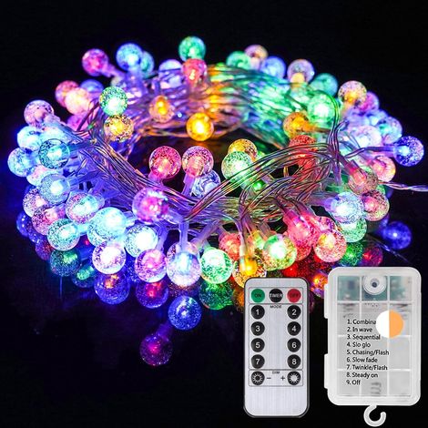 Guirlande Lumineuse Noël Boules 100 LED 39 FT, IP65 Étanche, Éclairage Intérieur (1/5)
