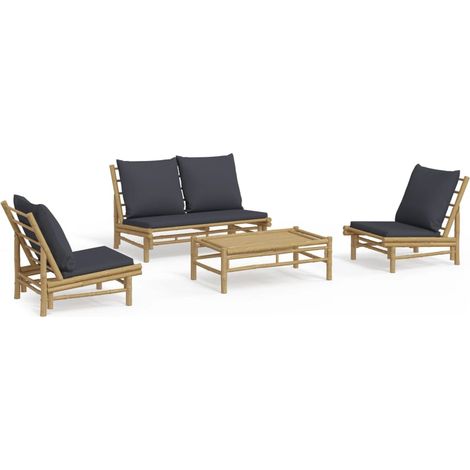 Maison Exclusive - 4-tlg. Garten-Lounge-Set mit Dunkelgrauen Kiss