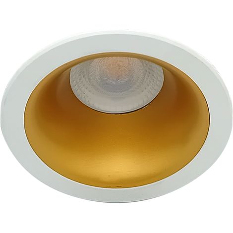 SPOT ENCASTRE REDA BL 6W CCT 3K-4K DIM COL. BLANCHE / REFL. DORE AEROSPOT 158481 (1/2)