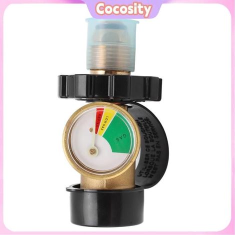 Adaptateur de réservoir de gaz Détecteur de fuite à cadran à code couleur Indicateur de niveau de jauge de réservoir de gaz pour la (1/4)