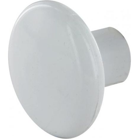 Bouton rond plastique blanc, D.35mm, P.26mm, 6 pièces avec visserie. (1/2)