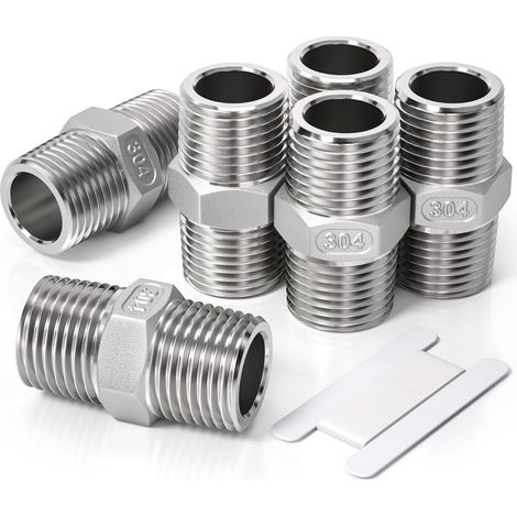 3-teiliges 1/4"-Außengewinde auf BSP-Sechskantverschraubung aus Edelstahl 304, zum Umrüsten von Rohrverschraubungen – 1/4" M (1/5)