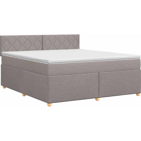 Boxspringbett mit Matratze Taupe 180 x 200 cm Stoff vidaXL (1/5)