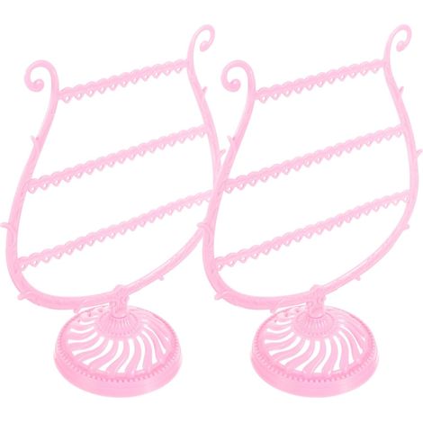 Présentoir à Boucles D'oreilles en Plastique Rose Forme Coupe à Vin 2pcs, Organisateur Léger pour Rangement et Présentation de Bijoux Maison Vente (1/5)