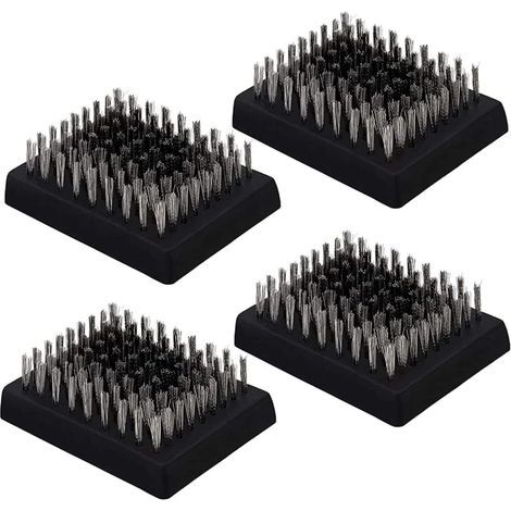 JSSEVN - BBQ Brush Heads Grill Brush Replacement Heads Wire Bristle Grill Cleaning Brush Heads Cleaner BBQ 4pcs (1/5)