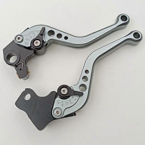 Convient pour la locomotive Ducati HYPERMOTARD 821, guidon modifié en alliage d'aluminium avec frein, embrayage et klaxon hydrauliques (couleur titane avec potence courte). (1/4)