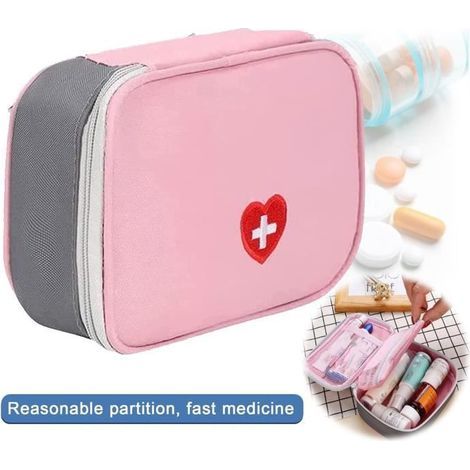 Trousse de Secours,sac à médicaments à main carré,Sac d'urgence Vide,trousse de premiers secours de voyage,Mini Trousse de soins,1pc (1/4)