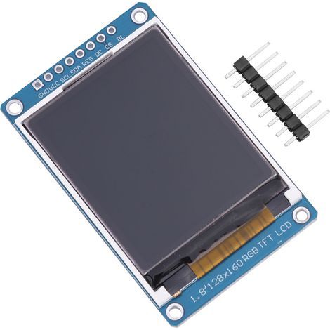 LCD-Displaymodul, 1,8-Zoll-TFT-Bildschirmmodul, -20–70 °C, benutzerfreundlich, 0,219 x 0,219 Pixel, für Arduino (1/5)
