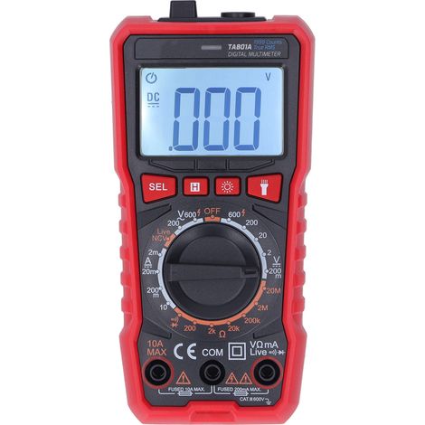 Hochpräzises, tragbares Digitalmultimeter zur Messung von Spannung, Stromstärke, Amperezahl und Widerstand elektrischer Prüfer mit Taschenlampe (1/5)