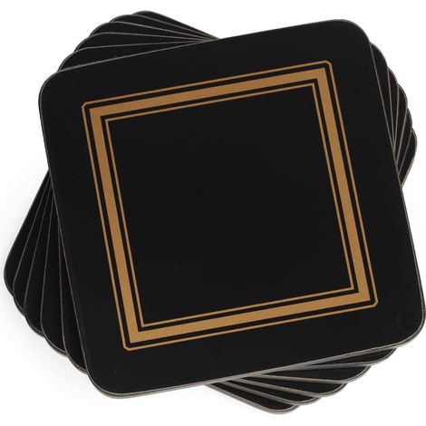 Pimpernel - Box 6 sottobicchieri - Square - Classic Black (1/5)