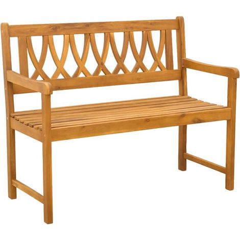 Banc d'extérieur naturel, 110 x 55,5 x 90 cm, bois d'acacia massif. (1/5)