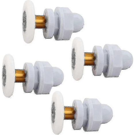 Roulettes pour porte de douche, lot de 4, 25 mm, en plastique et cuivre, pour salle de bain. (1/4)