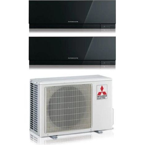 Mitsubishi Electric Dual Split Inverter Klimagerät Serie KIRIGAMINE ZEN BLACK MSZ-EF 9+12 mit MXZ-2F42VF Schwarz R-32 Wi-Fi Integrated Farbe Schwarz 9000+12000