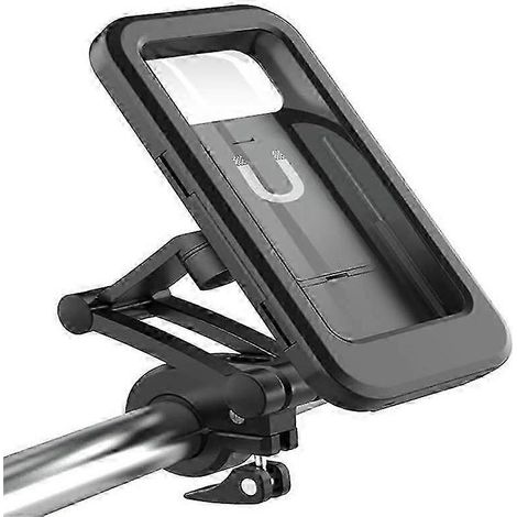 Support universel étanche pour téléphone portable (vélo/moto) compatible Samsung, iPhone et Xiaomi. Fixation sur guidon, réglable à 360°. (1/4)