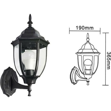 Lanterna Da Giardino Lampada A Parete Nera Applique Per Esterno Stile Antico