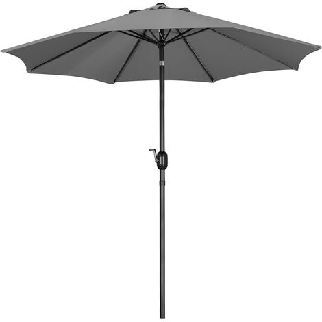 Yaheetech Parasol de Jardin Extérieur Parasol Inclinable avec Cadre en Métal Protection Solaire pour Jardin Terrasse Patio Piscine Plage Balcon Φ261 cm Gris (1/5)