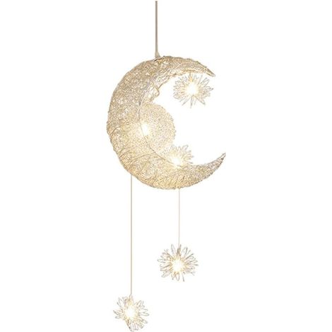 Suspension LED lunaire 5 lumières blanc chaud aluminium plafonnier moderne chambre salon lustre en forme de croissant 110V-240V classe énergétique A++ (1/5)