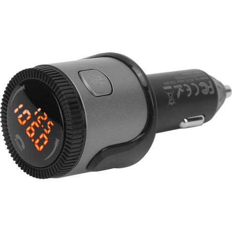 Émetteur FM pour voiture 5.0 sans fil avec LED, kit mains libres et charge rapide, adaptateur allume-cigare pour Google Assistant 12-24 V (1/5)