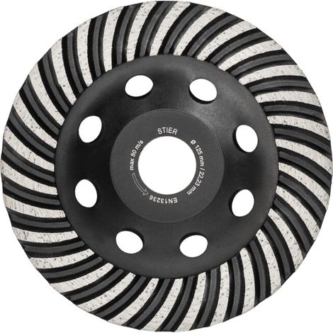 Meule boisseau diamantée STIER 125 x 22,23 mm Turbo