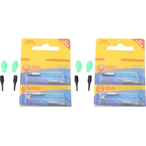 Set mit 4 fluoreszierenden Nachtangellampen, wiederverwendbar, weiches Licht und großer Ausleuchtungsbereich, leicht und schwimmfähig, durchgehend grün. (1/5)