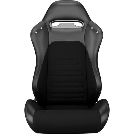 1PC Sedili da Corsa Universali a Secchio Pelle PVC Nera Tessuto Scamosciato Nero Reclinabile Pelle Carbon Look Grigia/Nera con Regolatore Scorrevole (Escluso il Supporto per Sedile) 1 scatola di 1 pez