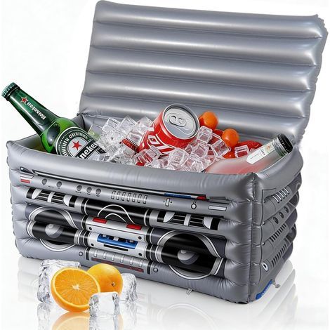 Bargonflable pour Piscine, Bar Glace Radio Gonflable, Grand Coffre Trésor Gonflable, Glacière Boissons, Bar Flottant pour Piscine, Idéal pour Décoration Fêtes d'Été Plage, Piscine ou Jardin (1/5)