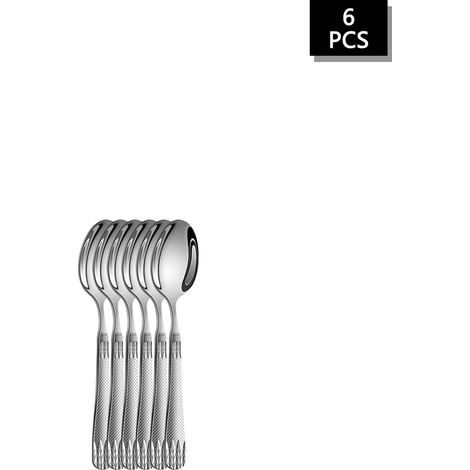 (6 pièces cuillère à café) Ensemble de couverts en acier inoxydable en forme d'épi de blé, comprenant un couteau à steak, une fourchette et une cuillère. (1/2)