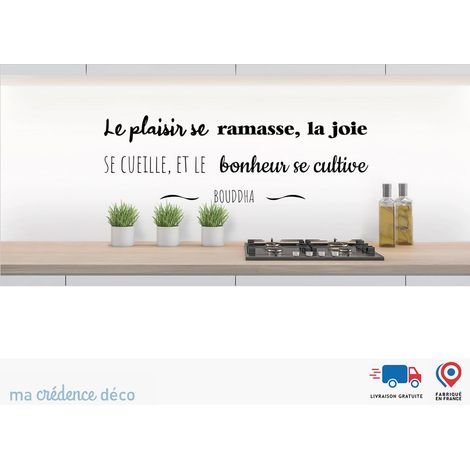 Crédence : LE PLAISIR SE RAMASSE - Alu composite - 180 - 60 (1/3)