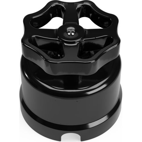 Interruttore/Deviatore in porcellana nero con manopola