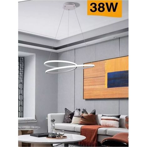 Lampadario Led A Sospensione Anelli Incrociati 38 W Luce Bianca Calda Naturale (1/4)