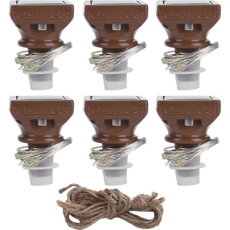 6PCS 20LED Solar String Lights Waterproof Wine Bottle Cork Lamp for Wedding Decoration (1/5)
