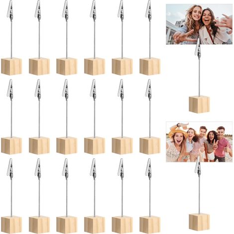 20 Pièces Porte Photo Pince Mémo, 13,5 x 3 cm, pour Carte de Table, Voiture (1/5)