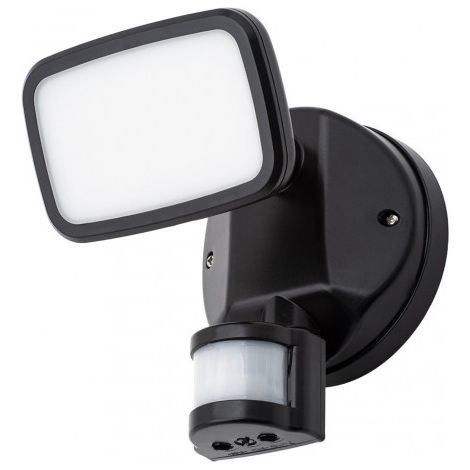 Litecraft Alma Single Floodlight LED Outdoor Fitting With PIR Sensor - Black (1/5)