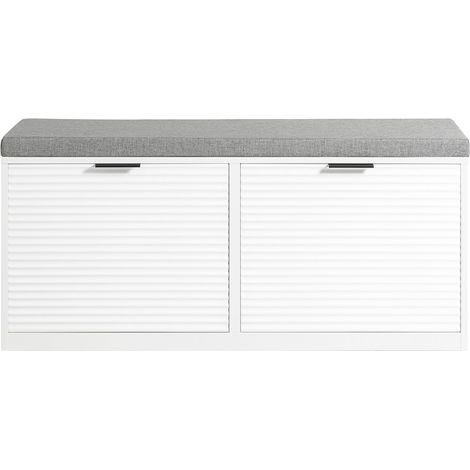 Sobuy – Banc d'entrée avec coussin rembourré – Meuble de rangement MDF 105x35x48 cm – Charge 150 kg – FSR147W