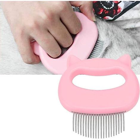 (rose) Peigne De Massage Pour Chat Et Chien - Brosse De Nettoyage Pour Poils De Chat - Style Oreille De Chat (1/5)