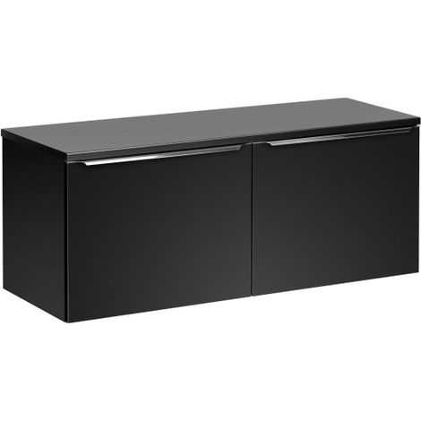 Meuble sous vasque + plateau - 120 cm - Rosario Black - Livraison gratuite