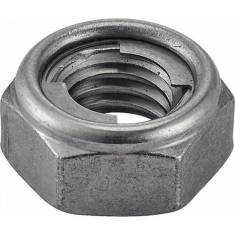 100 Ecrous Hexagonaux Indésserrables avec Bague Métal M6 mm - Inox A2 - D-Work