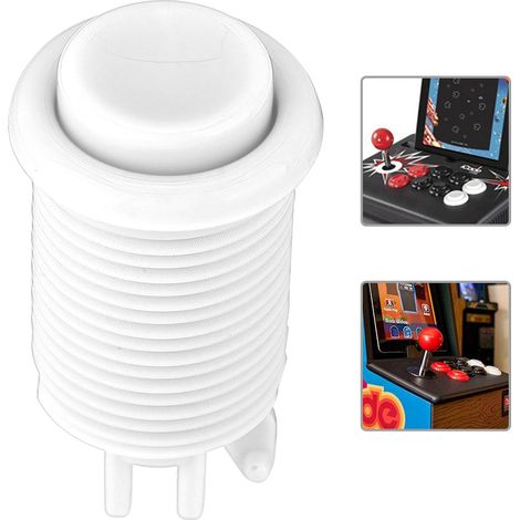 Bouton arcade lumineux rond LED blanc - Pièce détachée pour montage DIY (1/5)