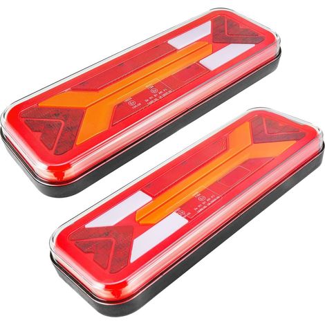 Led Ensemble Feux Arrière de Remorque 12V24V,2 PCS 6Fonctions Etanche Feu Eclairage Remorque Feu Arrière led avec Antibrouillard Recul Homologué E (1/5)