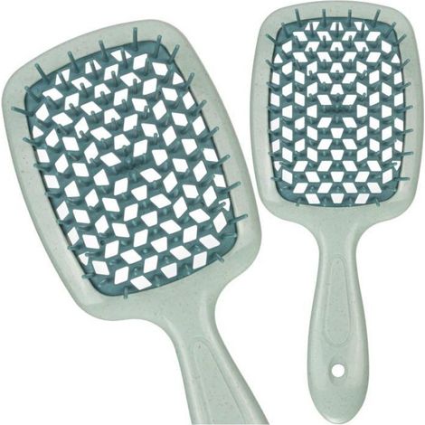 1 Brosse à cheveux, Carrée, Démêlante, Poils flexibles, Base pneumatique, Séchage rapide