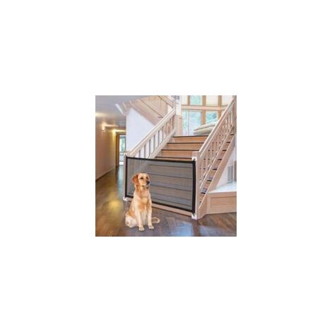 Retractable pet safety gate 180x72 cm – Durable nylon – Easy installation with adhesive hooks – Portable and foldable
