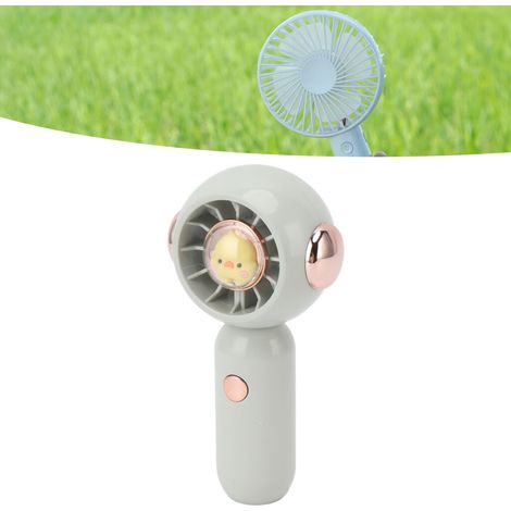 Ventilateur de poche mignon et portable pour les voyages, les étudiants, débit d'air élevé, portable, petit ventilateur, pour bureau de dortoir, ventilateur rechargeable USB, vert. (1/5)