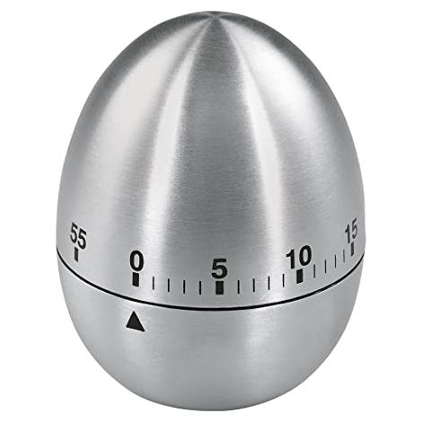 Minuteur à œufs (avec fonction minuteur, forme sablier, acier inoxydable) Argent (1/4)