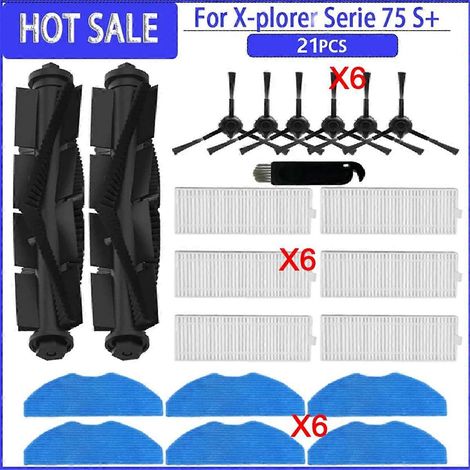 Accessoires pour robot aspirateur balai : filtre HEPA et brosse latérale principale (1/5)