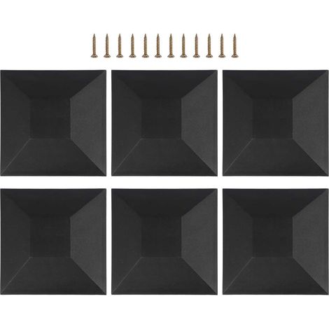 Lot de 6 poteaux de clôture en plastique noir pour poteaux en bois de 8,9 x 8,9 cm avec vis pour terrasse, jardin, cour, protection contre la pluie et le soleil (1/5)